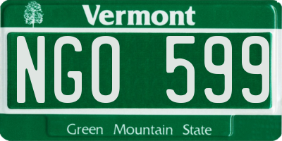 VT license plate NGO599