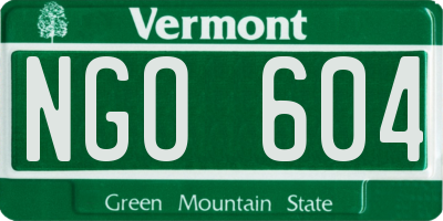VT license plate NGO604