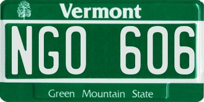 VT license plate NGO606