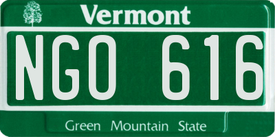 VT license plate NGO616