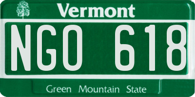 VT license plate NGO618