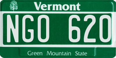 VT license plate NGO620