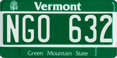 VT license plate NGO632