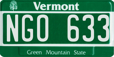 VT license plate NGO633