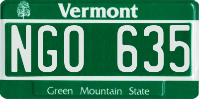 VT license plate NGO635
