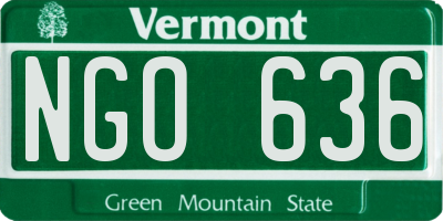 VT license plate NGO636