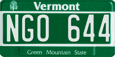 VT license plate NGO644