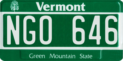 VT license plate NGO646