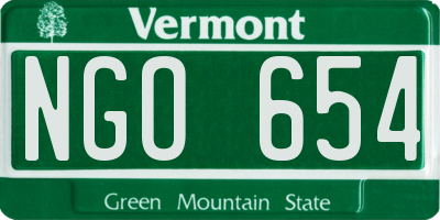 VT license plate NGO654
