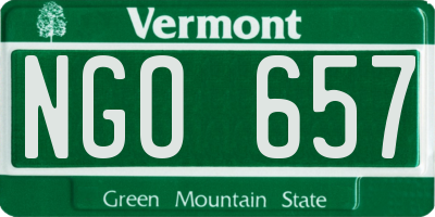 VT license plate NGO657