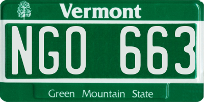 VT license plate NGO663