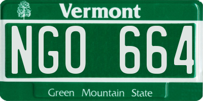 VT license plate NGO664
