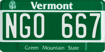 VT license plate NGO667