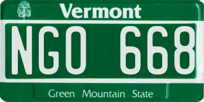 VT license plate NGO668