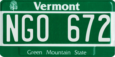 VT license plate NGO672