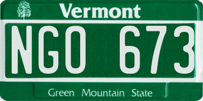 VT license plate NGO673