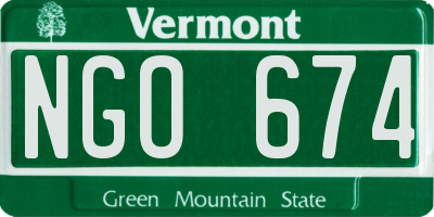 VT license plate NGO674