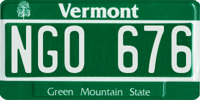 VT license plate NGO676