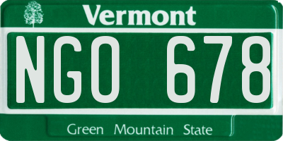 VT license plate NGO678