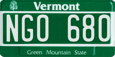VT license plate NGO680