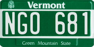 VT license plate NGO681
