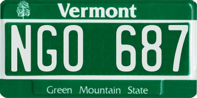 VT license plate NGO687