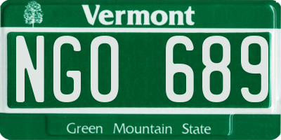 VT license plate NGO689