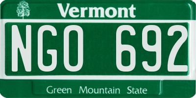 VT license plate NGO692