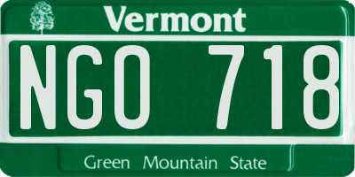 VT license plate NGO718