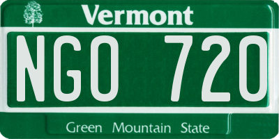 VT license plate NGO720