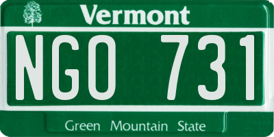 VT license plate NGO731