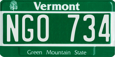 VT license plate NGO734