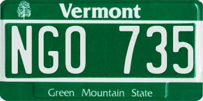 VT license plate NGO735