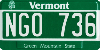 VT license plate NGO736