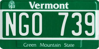 VT license plate NGO739