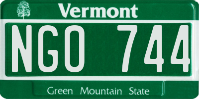 VT license plate NGO744