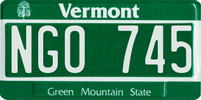 VT license plate NGO745