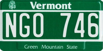 VT license plate NGO746