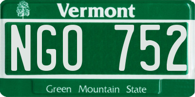 VT license plate NGO752