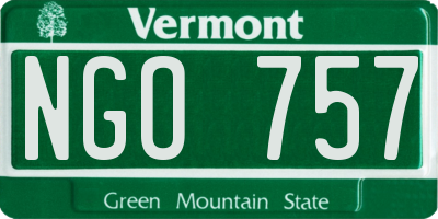VT license plate NGO757
