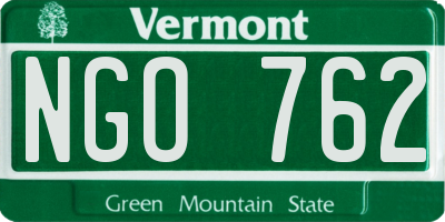 VT license plate NGO762