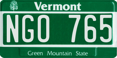 VT license plate NGO765
