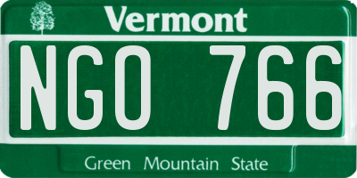VT license plate NGO766