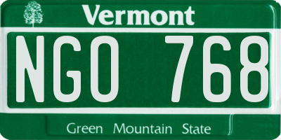 VT license plate NGO768