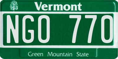 VT license plate NGO770