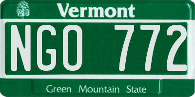 VT license plate NGO772
