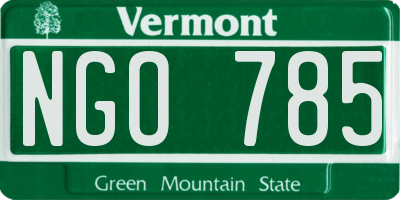 VT license plate NGO785