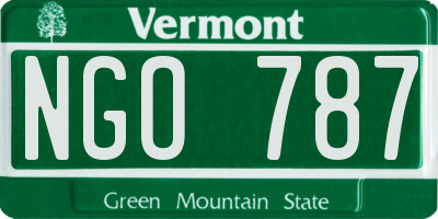VT license plate NGO787