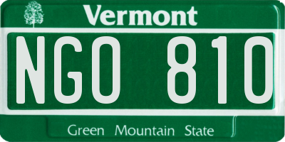 VT license plate NGO810