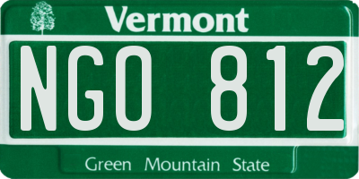 VT license plate NGO812